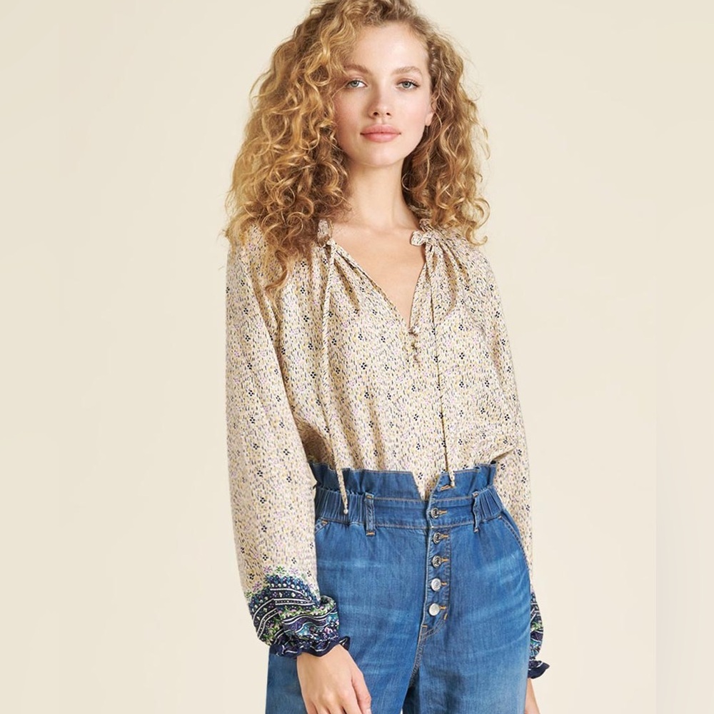 Veronica Beard Antonette Silk Georgette Printed Blouse